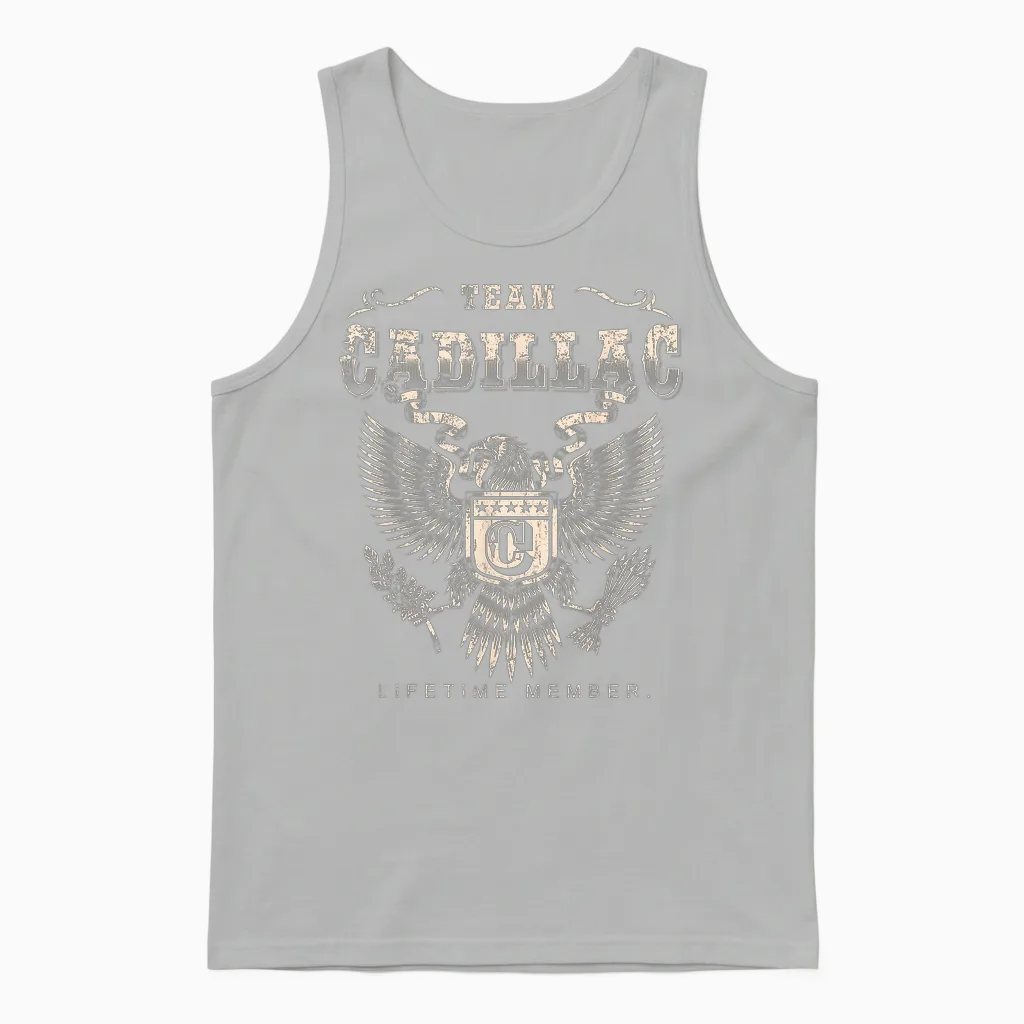 Lifetime Cadillac Team Member - Name Cadillac T-Shirt, Black, S Unisex Tank Top in Ash