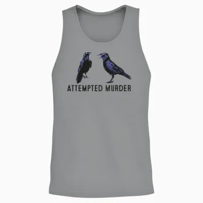 Attempted Murder Crows and Ravens Edgar Allen Poe Unisex Tank Top - Sport Grey
