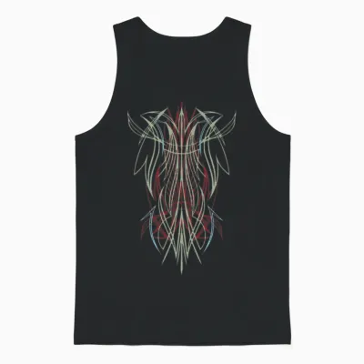 Pinstriping - Vintage Retro - Pinstrip Unisex Tank Top - Black