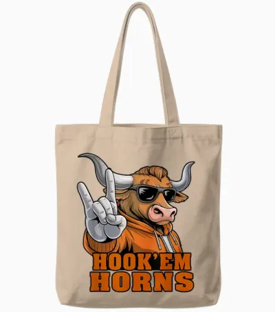Vintage Longhorn Men Women Kids Girls Boys Spirit Evergreen Tote Bags - Natural
