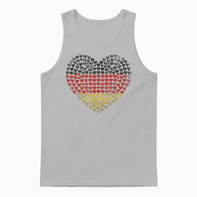 Deutschland Flaggenherz Aus Kleinen Herzen Schwarz Rot Gold Unisex Tank Top - Ash