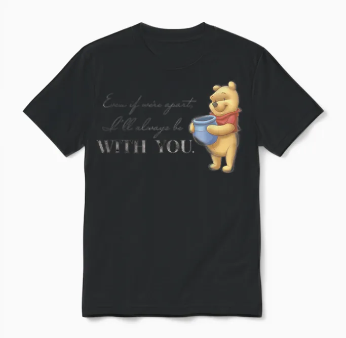 Disney 100 Anniversary Winnie the Pooh D100 Quote with You Unisex T-Shirt in Black
