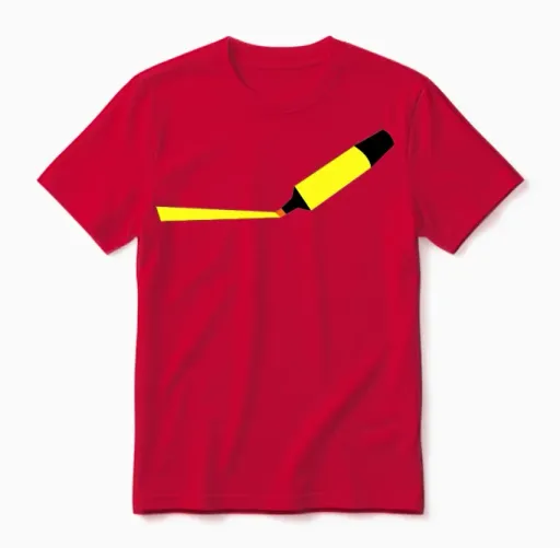 A Highlighter Line Highlighting Left Student Unisex T-Shirt in Red