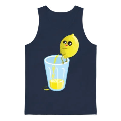 Lemon Lemonade Pee Unisex Tank Top - Navy