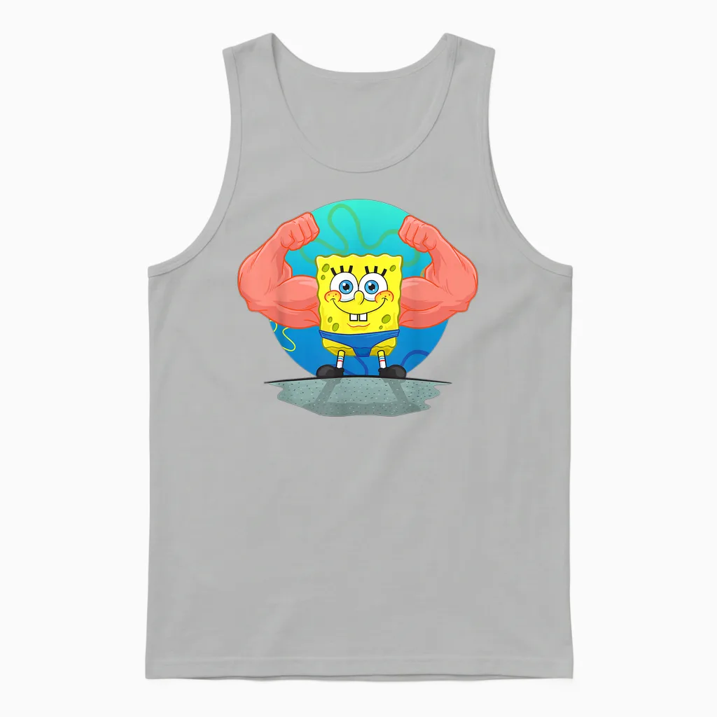 Mademark X Spongebob Squarepants - Spongebob Musclebob Buffpants Unisex Tank Top in Ash