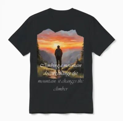 Climbing Mountain Unisex T-Shirt - Black