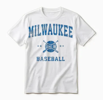 Milwaukee Vintage Baseball Throwback Retro Design Unisex T-Shirt - White