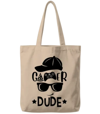 Gamer Dude Funny Tote Bags - Natural