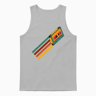 Retro Cassette Tape Unisex Tank Top - Ash