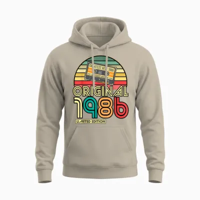 Legendary Since 1986 Birthday 1986 Retro Original 1986 Party T-Shirt, Black Unisex Hoodie - Sand