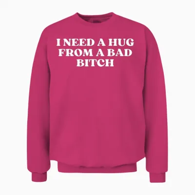 I Need a Hug from a Bad Y2k Aesthetic T-Shirt, Black Unisex Sweatshirt - Heliconia