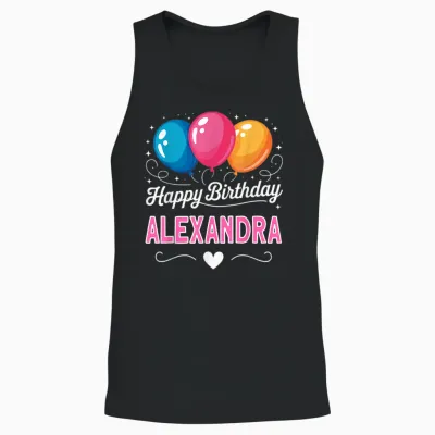 Joyeux Anniversaire En Disant Alexandra Unisex Tank Top - Black