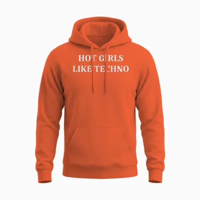 Sexy Girls Like Techno Unisex Hoodie - Orange