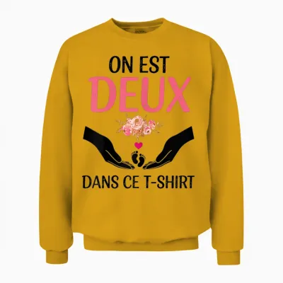 Pregnancy Announcement One Is Two in This Unisex Sweatshirt - Gold