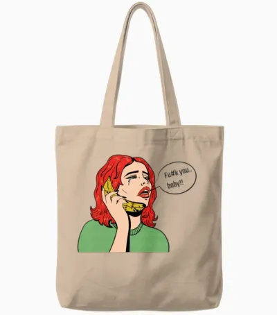 Retro Lady Tote Bags - Natural