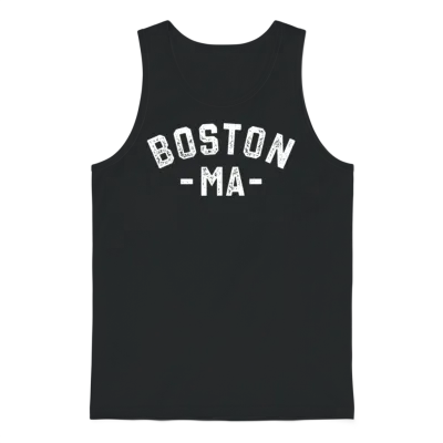 Boston Ma Massachusetts Vintage Stamped Unisex Tank Top - Black