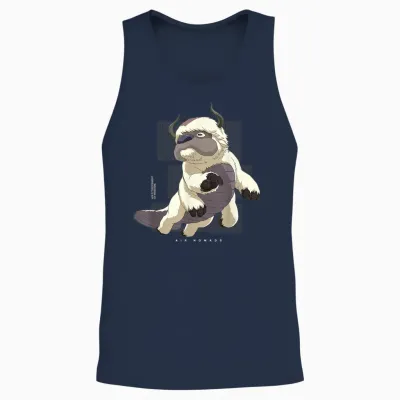 Avatar the Last Airbender Appa Flying Bison Air Nomads T-Shirt, Black Unisex Tank Top - Navy