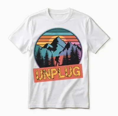 Hiking Hike Mountains Unplug for a Hiker Unisex T-Shirt - White