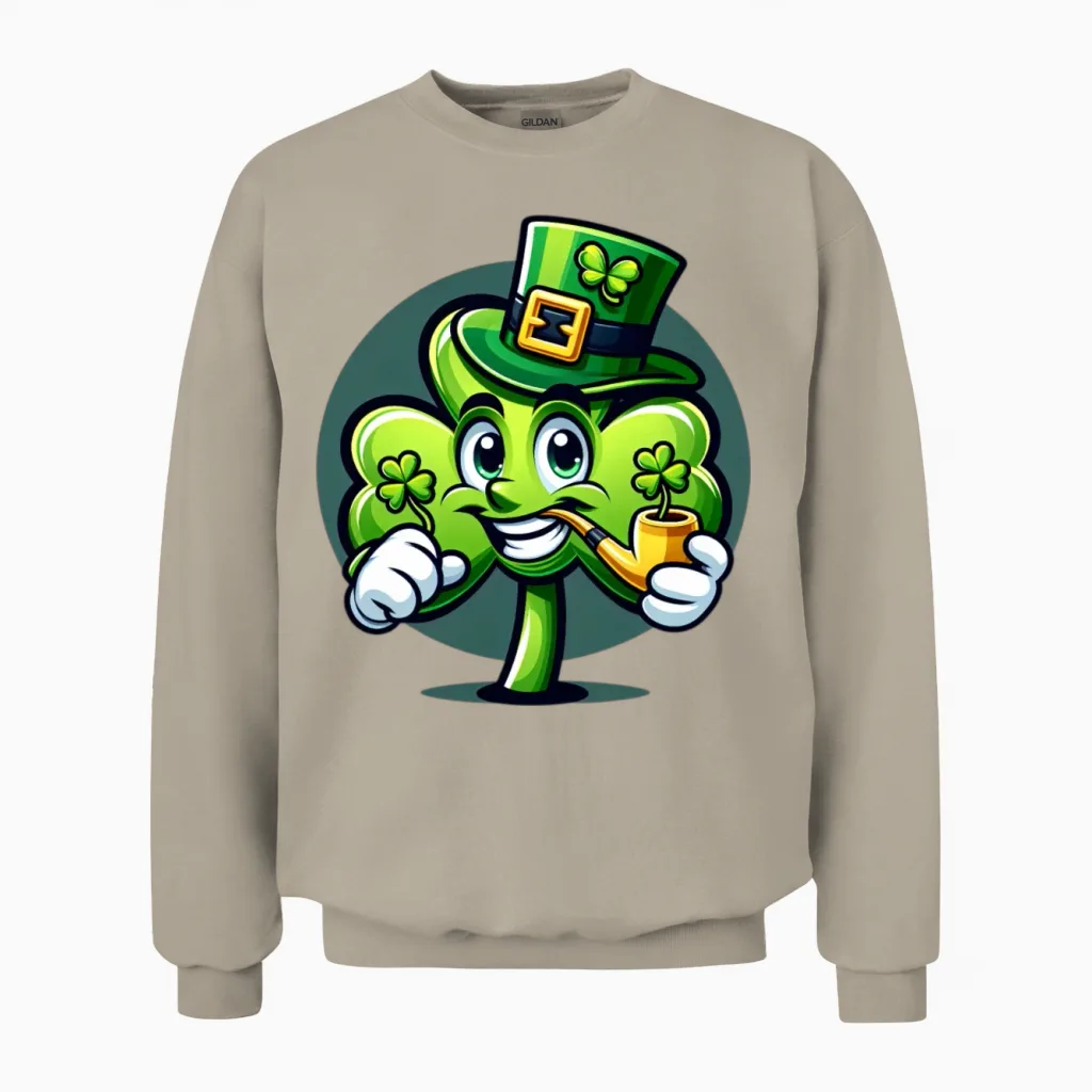 Funny Irish Shamrock Unisex Sweatshirt in Sand