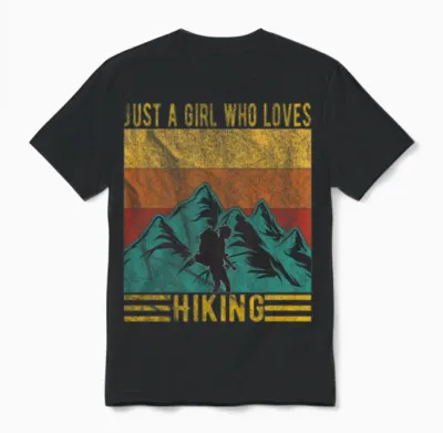Just a Girl Who Loves Hiking Unisex T-Shirt - Black
