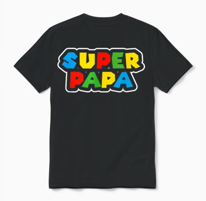 Super Papa Geburtstagsgeschenk Vater Geschenk Bester Papa Unisex T-Shirt in Black