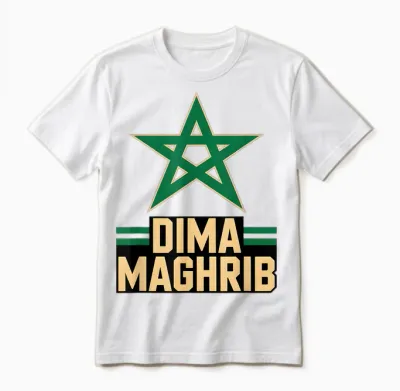 Drapeau Du Maghreb Classique Du Maroc Cheer Country Jour De Jeu Préféré Unisex T-Shirt - White