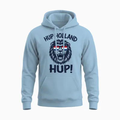 Hup Holland, Netherlands Flag Lion, Nederland Dutch Orange Unisex Hoodie - Light Blue