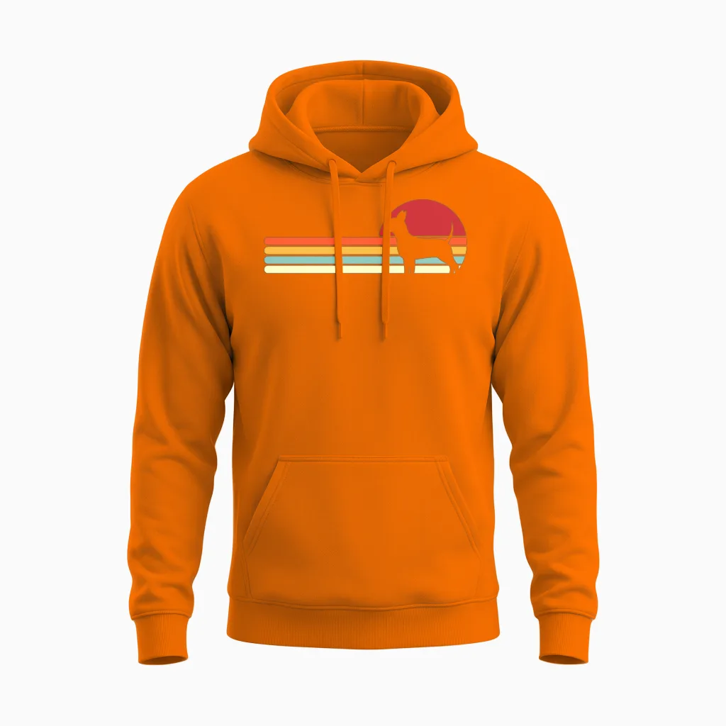 Dog Retro Sunset Chihuahua - Lovers Unisex Hoodie - Safety Orange
