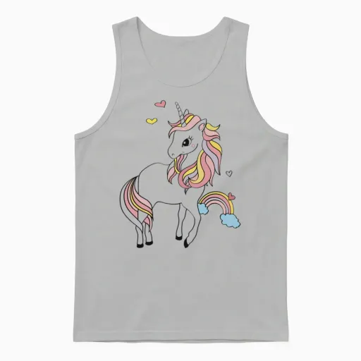 Disney Rainbow Horse Lovers Unisex Tank Top in Ash