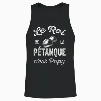 Humour Petanque Gift for Grandpa King of Petanque T-Shirt, Black, S Unisex Tank Top - Black