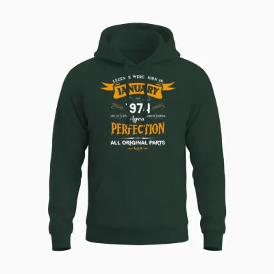 Legends Were Born in January 1974 Unisex Hoodie - Forest