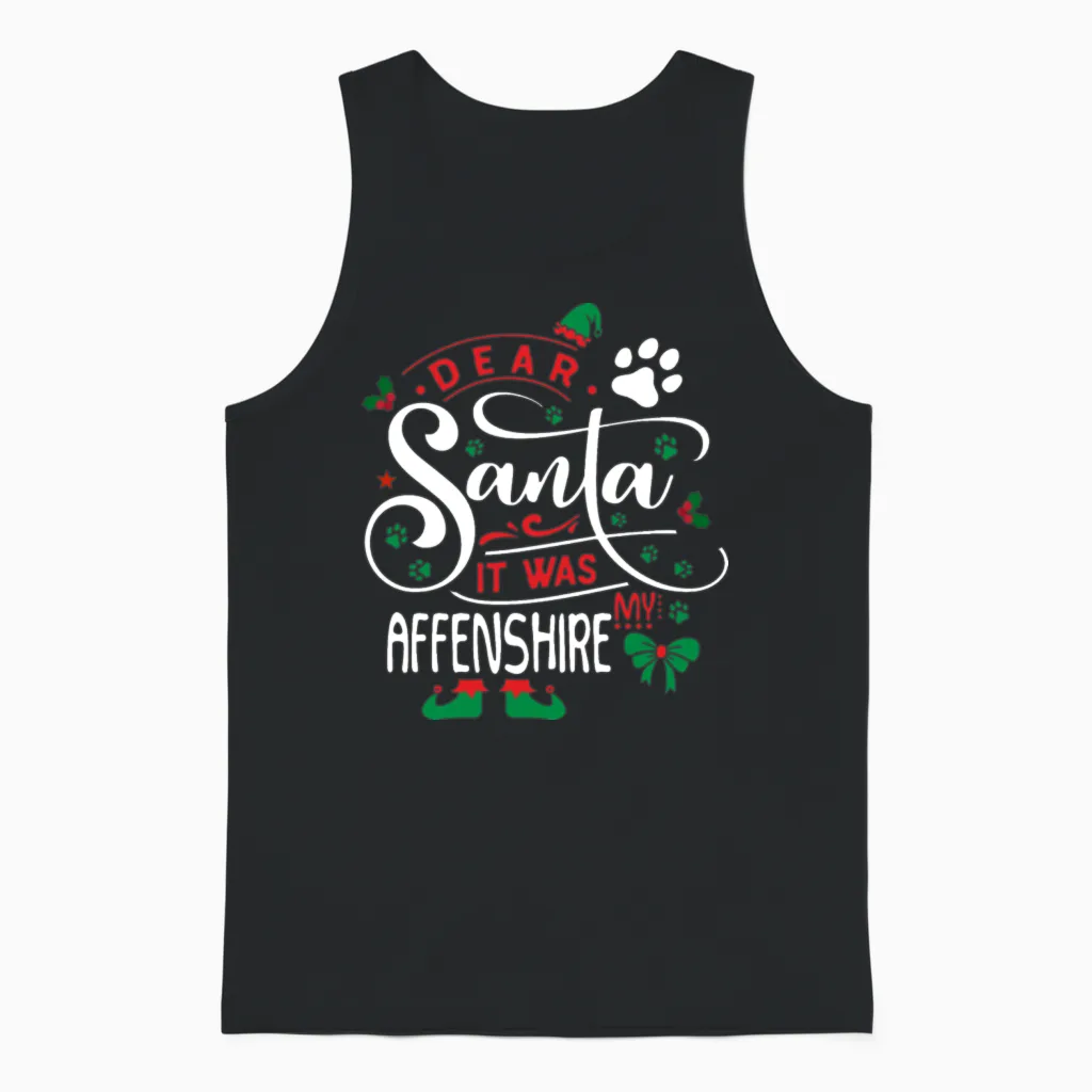Affenshire Dog Christmas Dog Breed Unisex Tank Top in Black