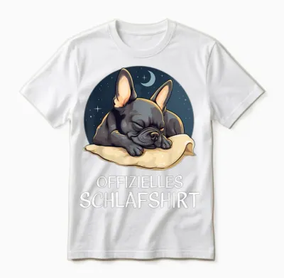 Offizielles Schlafshirt Französische Bulldogge Unisex T-Shirt - White