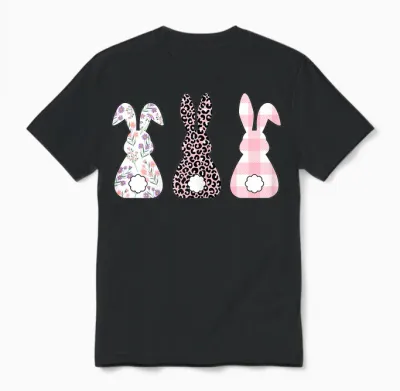 Frohe Ostern Cute Easter Bunny Rabbit Easter Bunny Unisex T-Shirt - Black