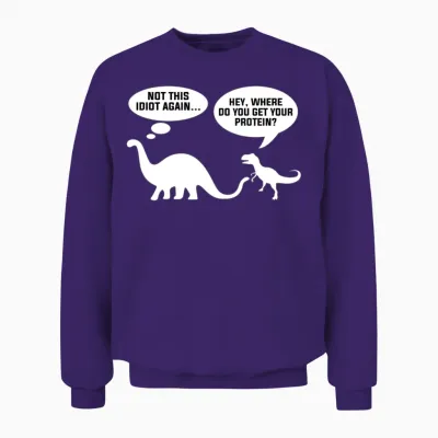 Funny Vegan Dino Unisex Sweatshirt - Purple