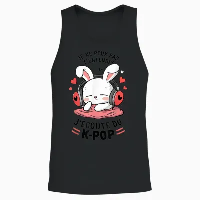 K-Pop T-Shirt | T-Shirts for Girls & Women Gifts K-Pop T-Shirt, White, S Unisex Tank Top - Black