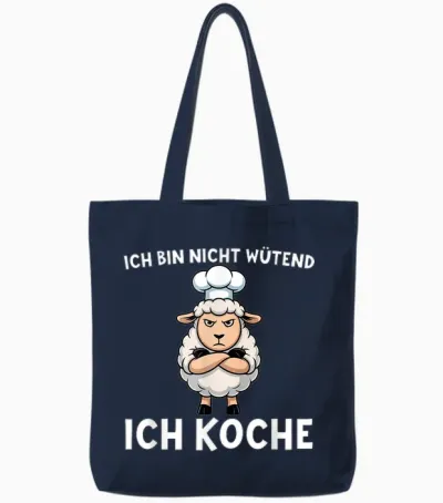 Ich Bin Nicht Wütend Ich Koche - Schaf Koch Tote Bags - Navy
