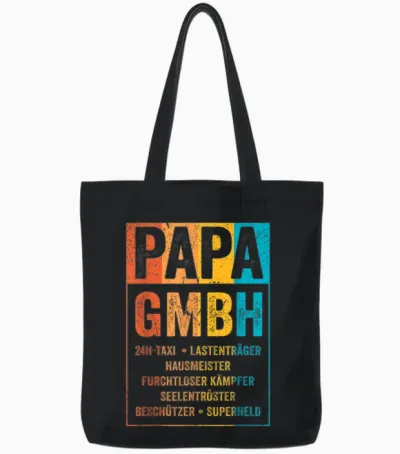 Papa Gmbh Firma Witziger Spruch Unternehmer Vater Familie Tote Bags - Black