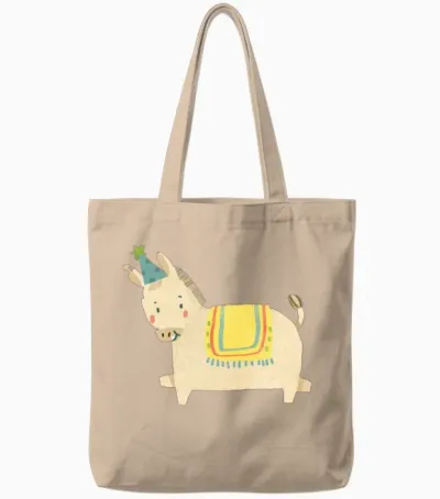 Party Animal Horse Tote Bags - Natural