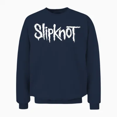 Slipknot Offizielles Logo T-Shirt - Herren, Unisex Kinder - Schwarz - Kurzarm - S - Klassische Passform - Einfarbig - Musik - Band-Fans, Klassisch, Unisex Unisex Sweatshirt - Navy