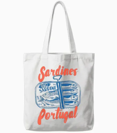 Sardines Tinned Fish Retro Graphic for Men Women Tote Bags - White