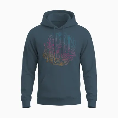 Colorful Music Instruments Unisex Hoodie - Dark Heather
