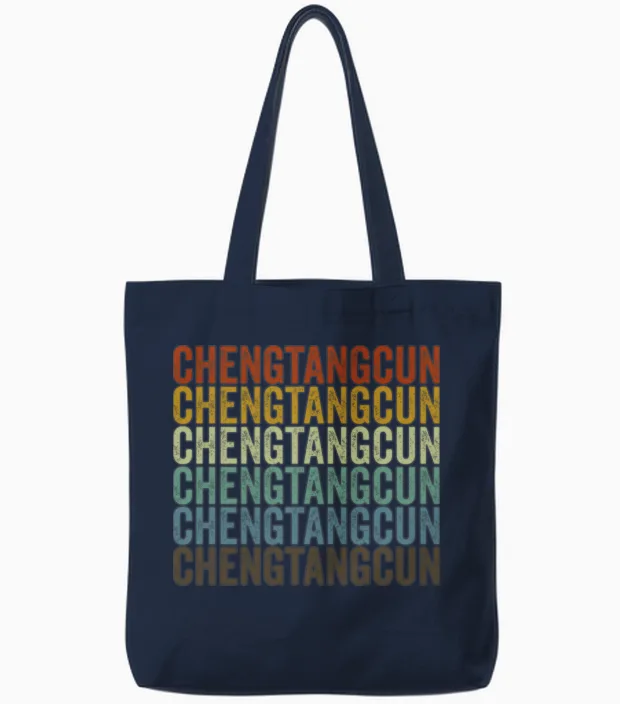 Chengtangcun China Retro Vintage Tote Bags - Navy