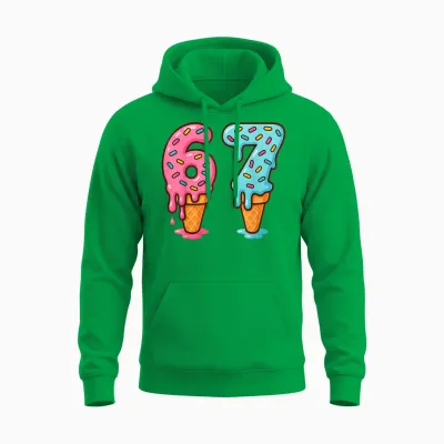 Baseball Drip Ice Cream 67 Baseball Lifestyle 101 Unisex Hoodie - Irish Green