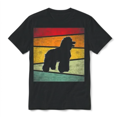 Poodle Retro Unisex T-Shirt - Black