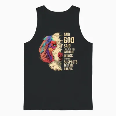Dog Angel Unisex Tank Top - Black