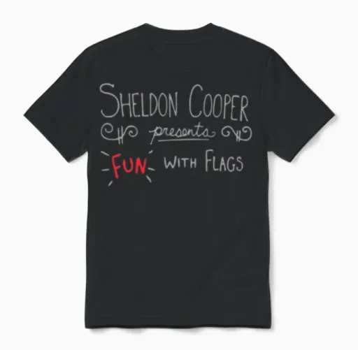 The Big Bang Theory Fun with Flags Unisex T-Shirt in Black