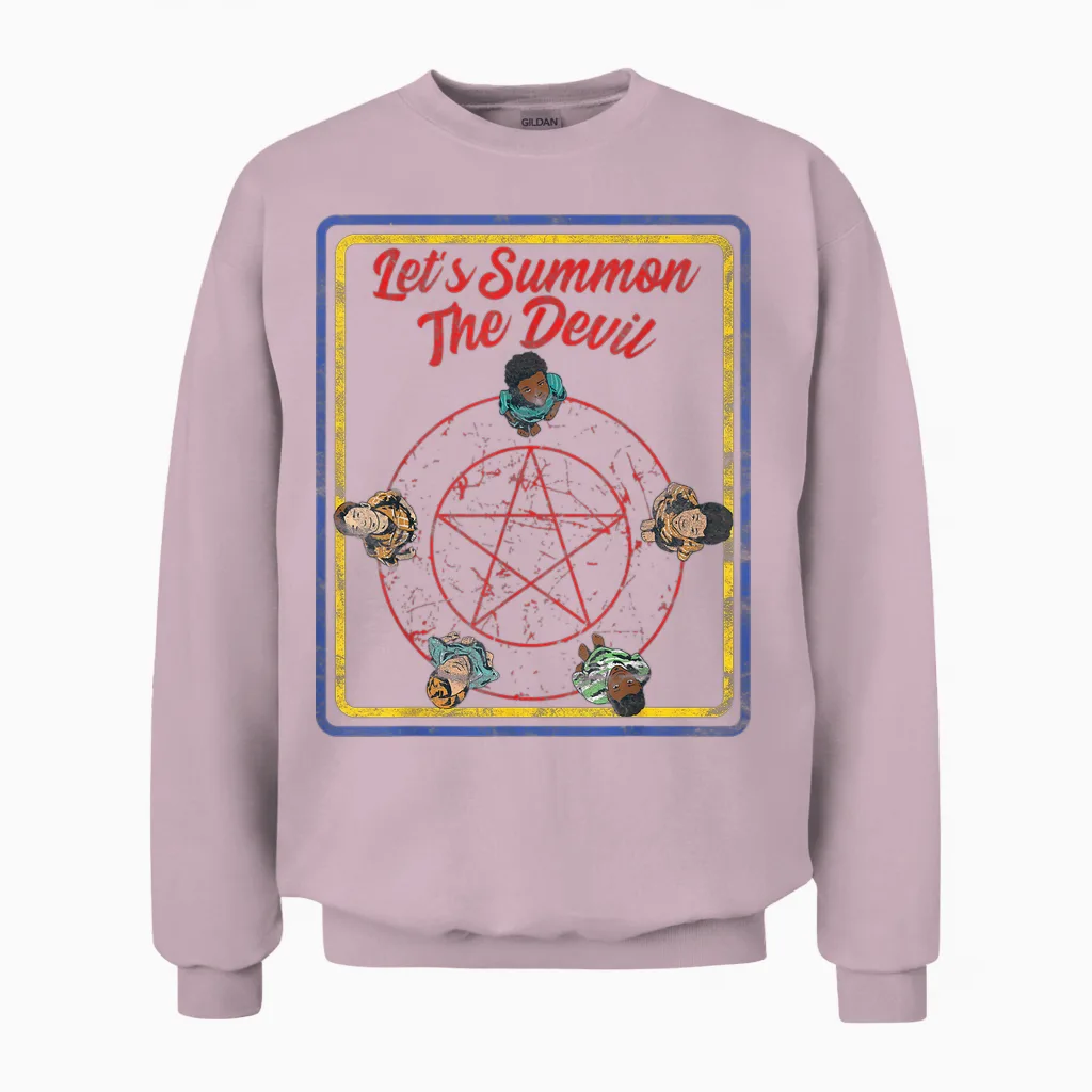 Vintage Child Game Horror - Let's Summon the Devil T-Shirt Schwarz Unisex S Unisex Sweatshirt in Light Pink