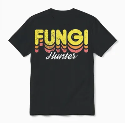 Retro Fungi Hunter Unisex T-Shirt - Black