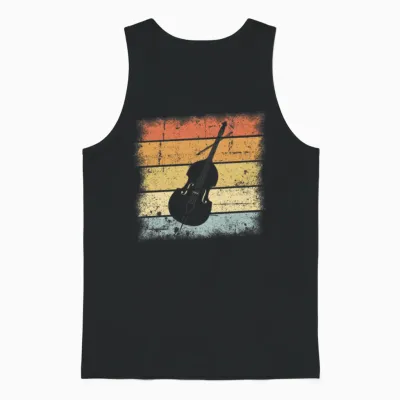Double Bass Retro Unisex Tank Top - Black